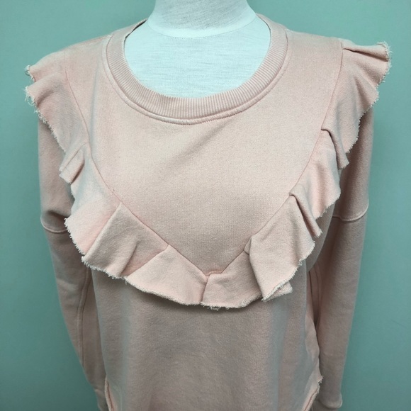 Free People Women's Light Pink Ruffle Sweater / Various Sizes - Picture 2 of 3